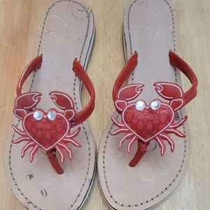 Coach crab flip flops